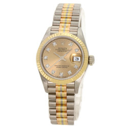 Rolex 69179BIC Datejust 10P Diamond Tridor Watch K18 White Gold K18WGxK18YGxK18PG K18YG Ladies