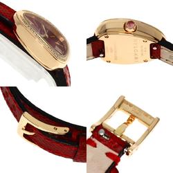 Bvlgari SPP27C9PGDL Serpenti Red Diamond Watch, 18K Pink Gold, Leather, Diamond, Women's