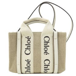 Chloé Chloe Woody Shoulder Bag Canvas Women's