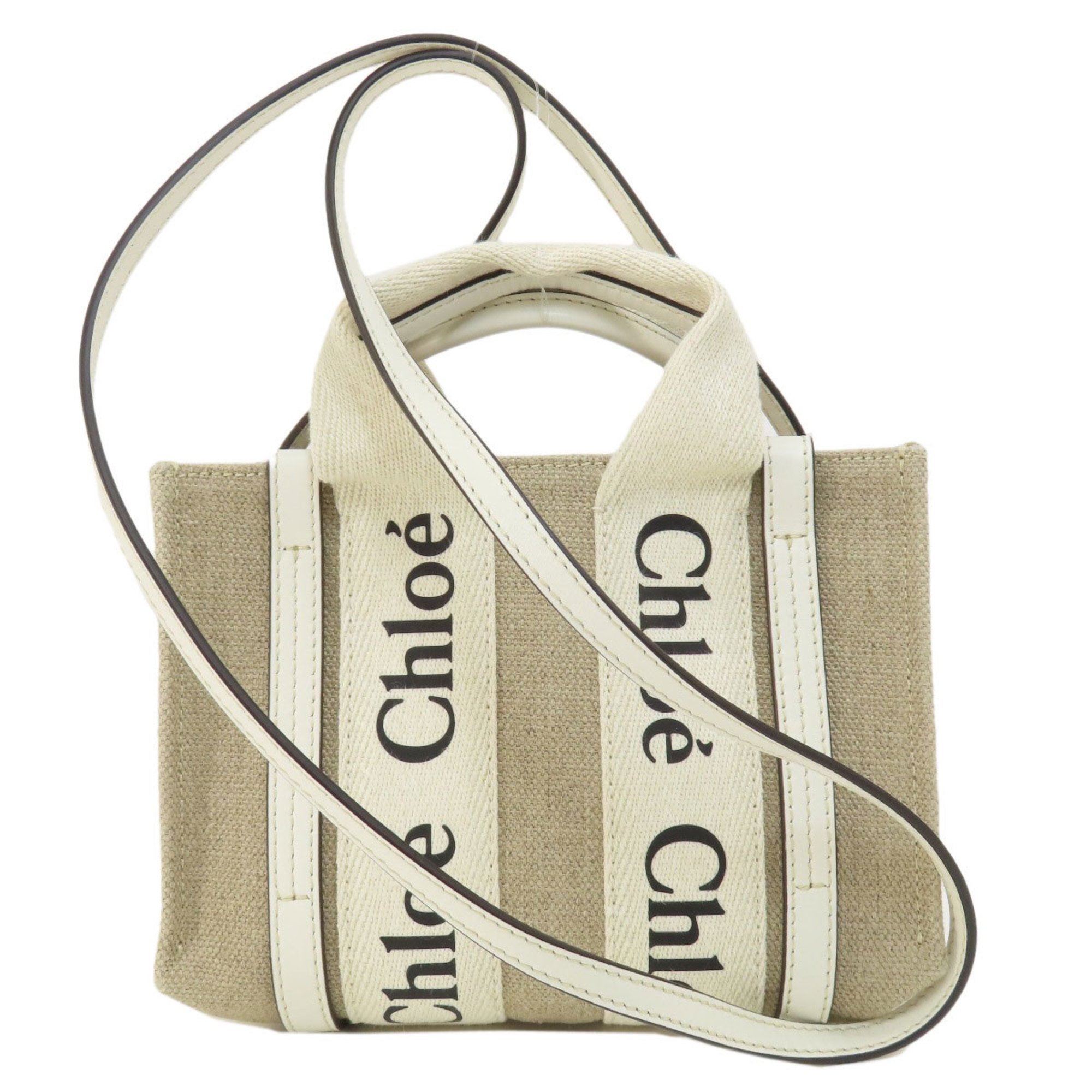 Chloé Chloe Woody Shoulder Bag Canvas Women's