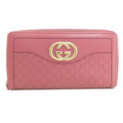 Gucci 308012 Round Microsima Long Wallet Leather Women's