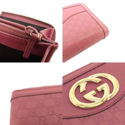 Gucci 308012 Round Microsima Long Wallet Leather Women's