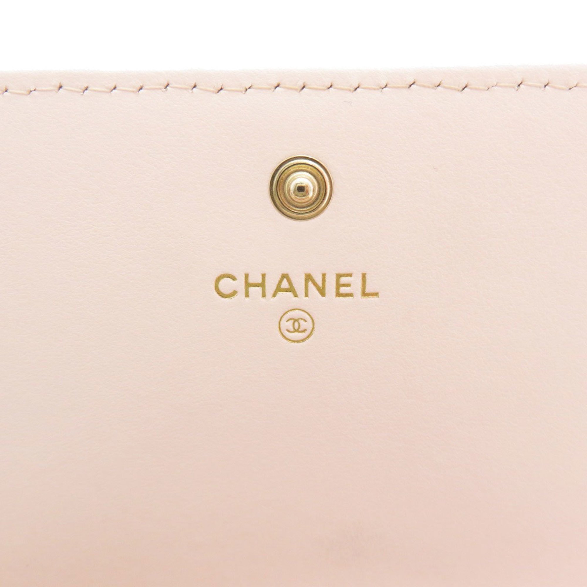 CHANEL Coco Mark Long Wallet Leather/Tweed Women's