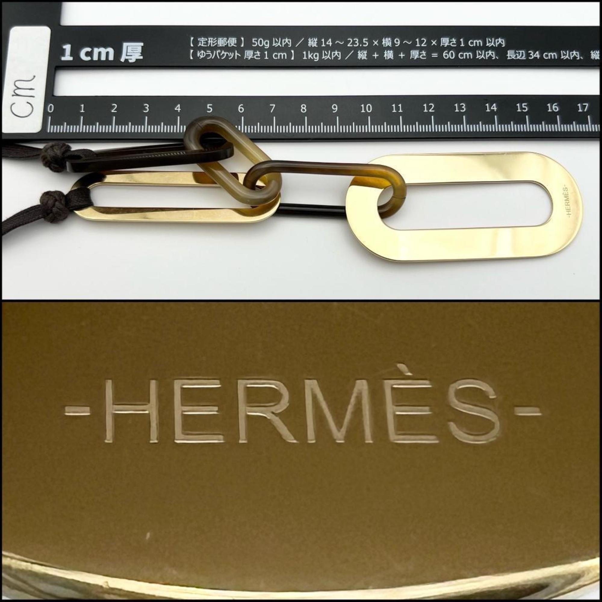 Hermes HERMES Women's Pendant Necklace Buffalo Horn