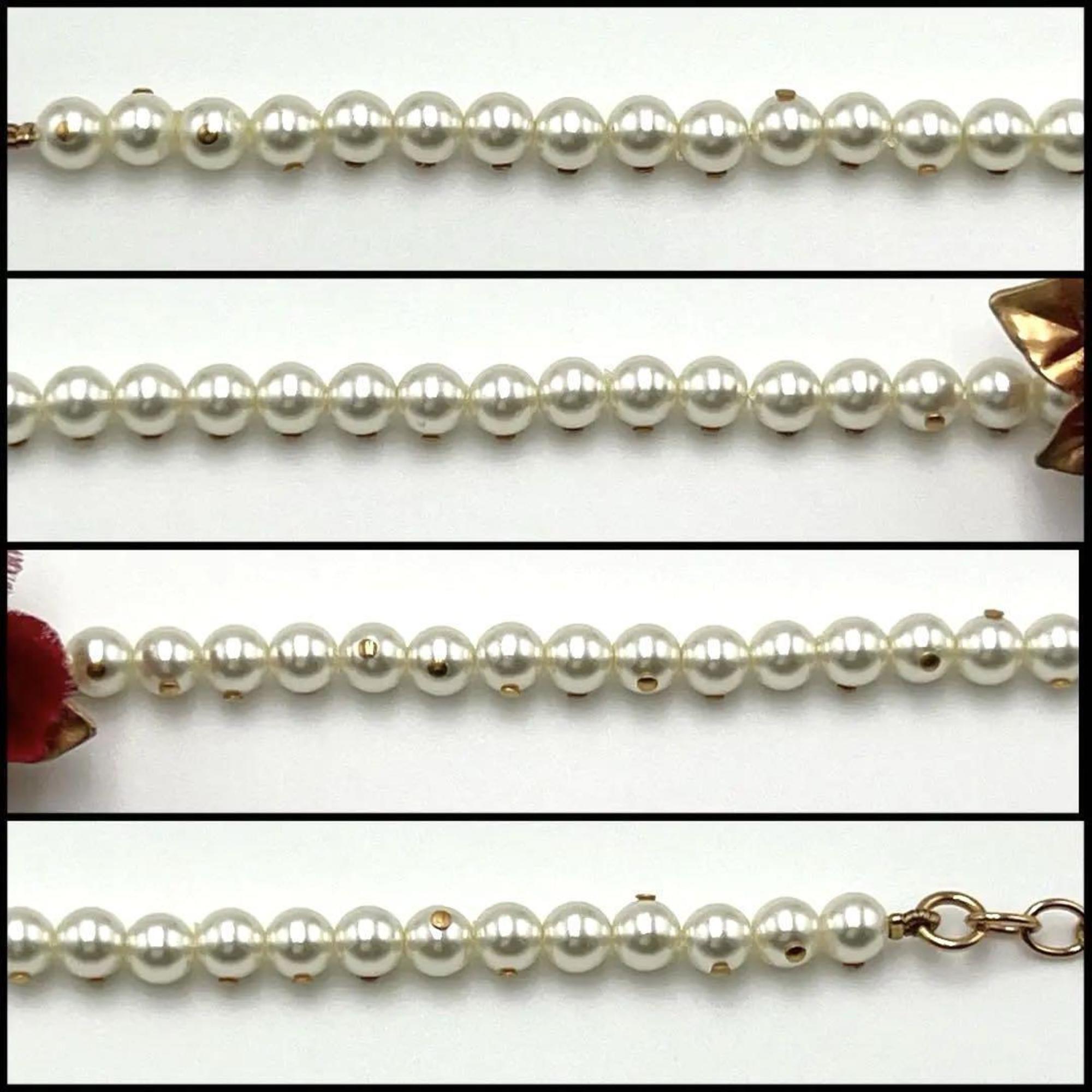 Christian Dior DIOR Women's Choker Necklace Pendant Faux Pearl