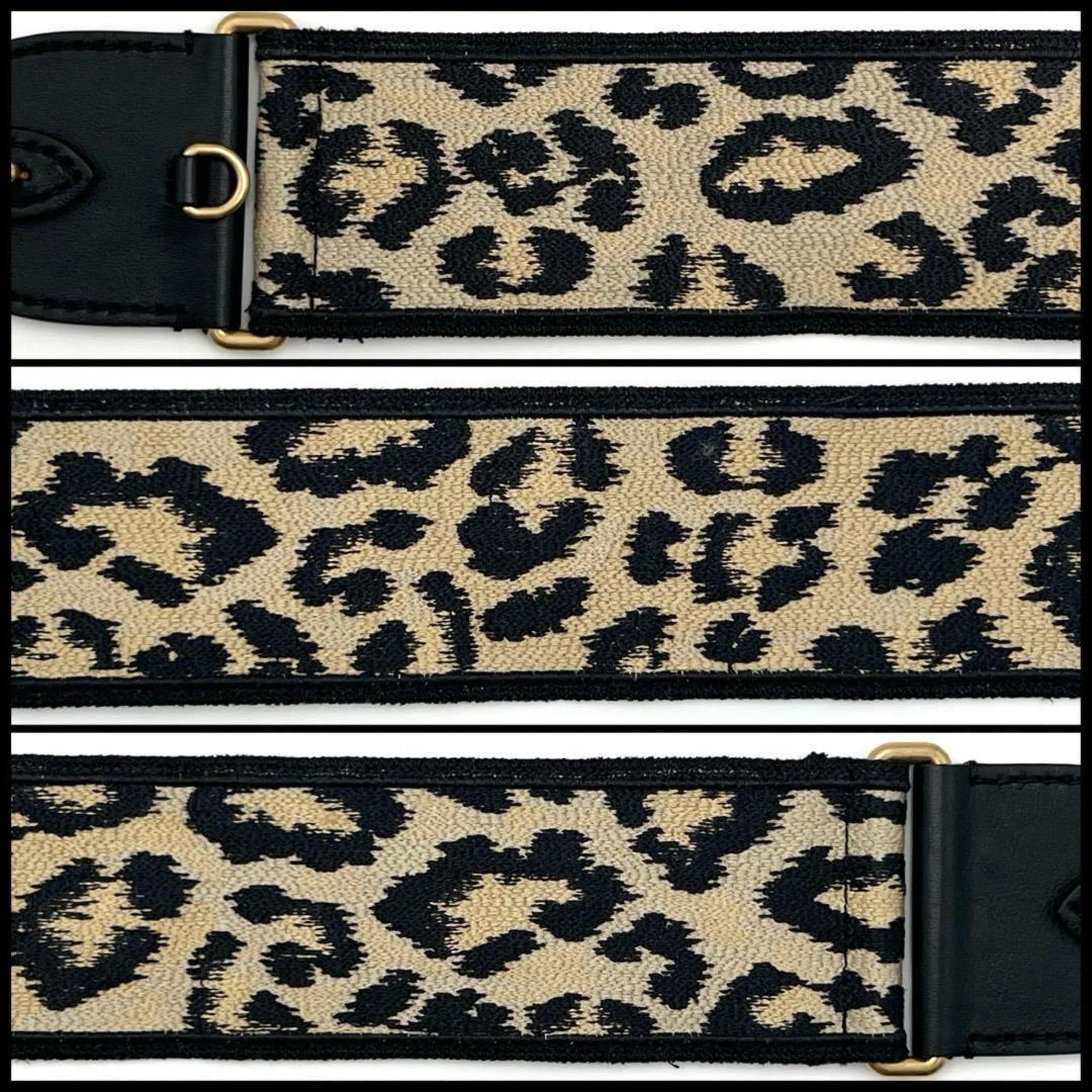 Christian Dior DIOR Women's Shoulder Strap Belt Leopard Print