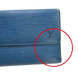 Louis Vuitton LOUIS VUITTON Long Wallet Epi Porte Tresor International Leather M63385 Toledo Blue LV