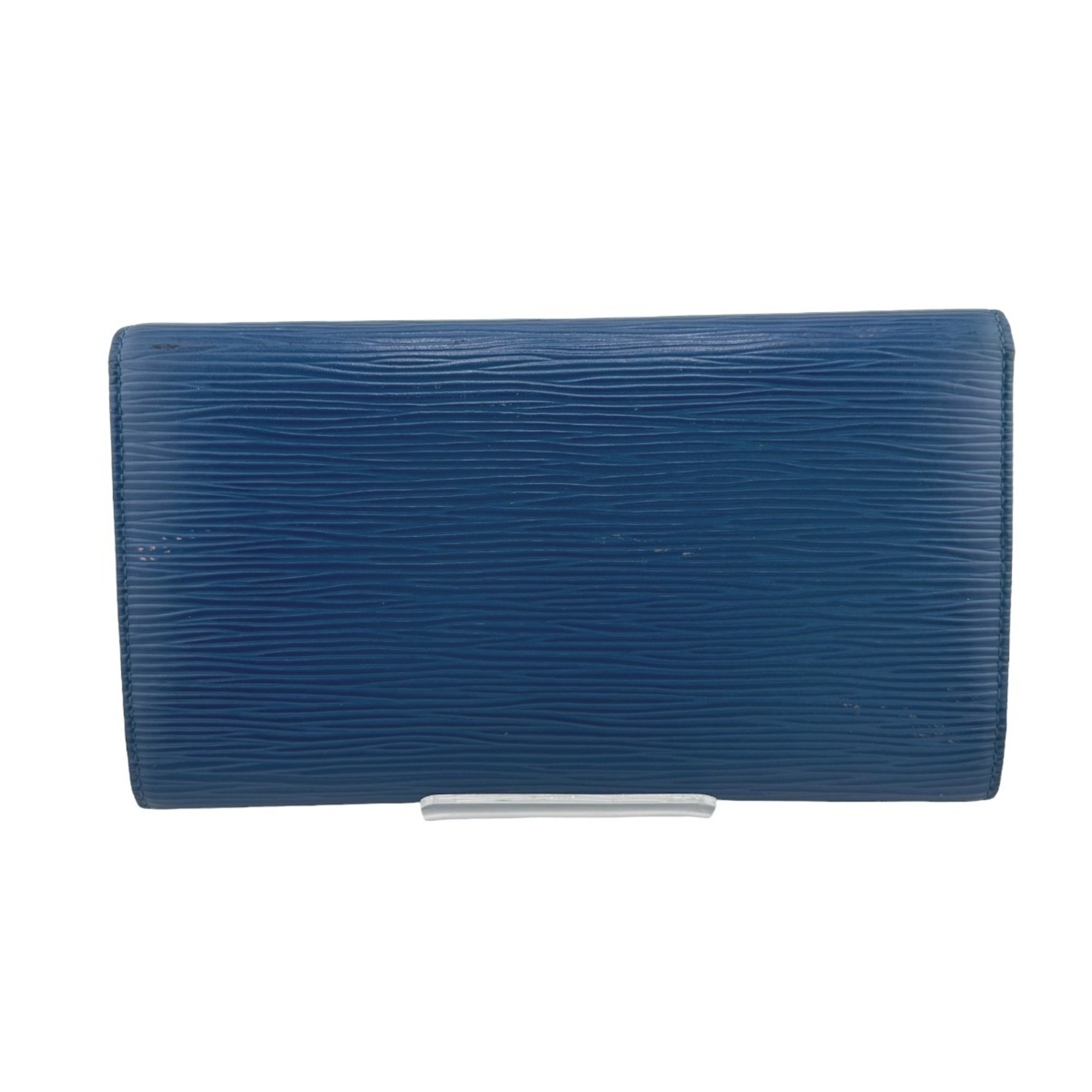 Louis Vuitton LOUIS VUITTON Long Wallet Epi Porte Tresor International Leather M63385 Toledo Blue LV