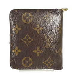 Louis Vuitton LOUIS VUITTON Bi-fold wallet with card pocket Monogram Compact Zip Canvas M61667 Brown LV