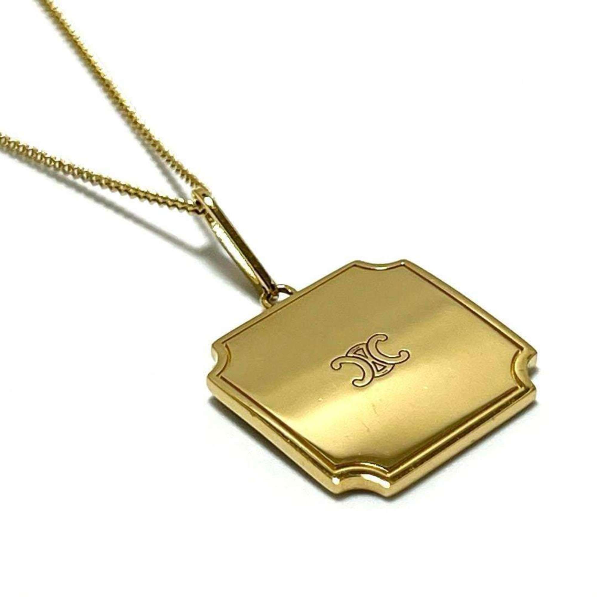 CELINE Women's Triomphe Plate Pendant Necklace