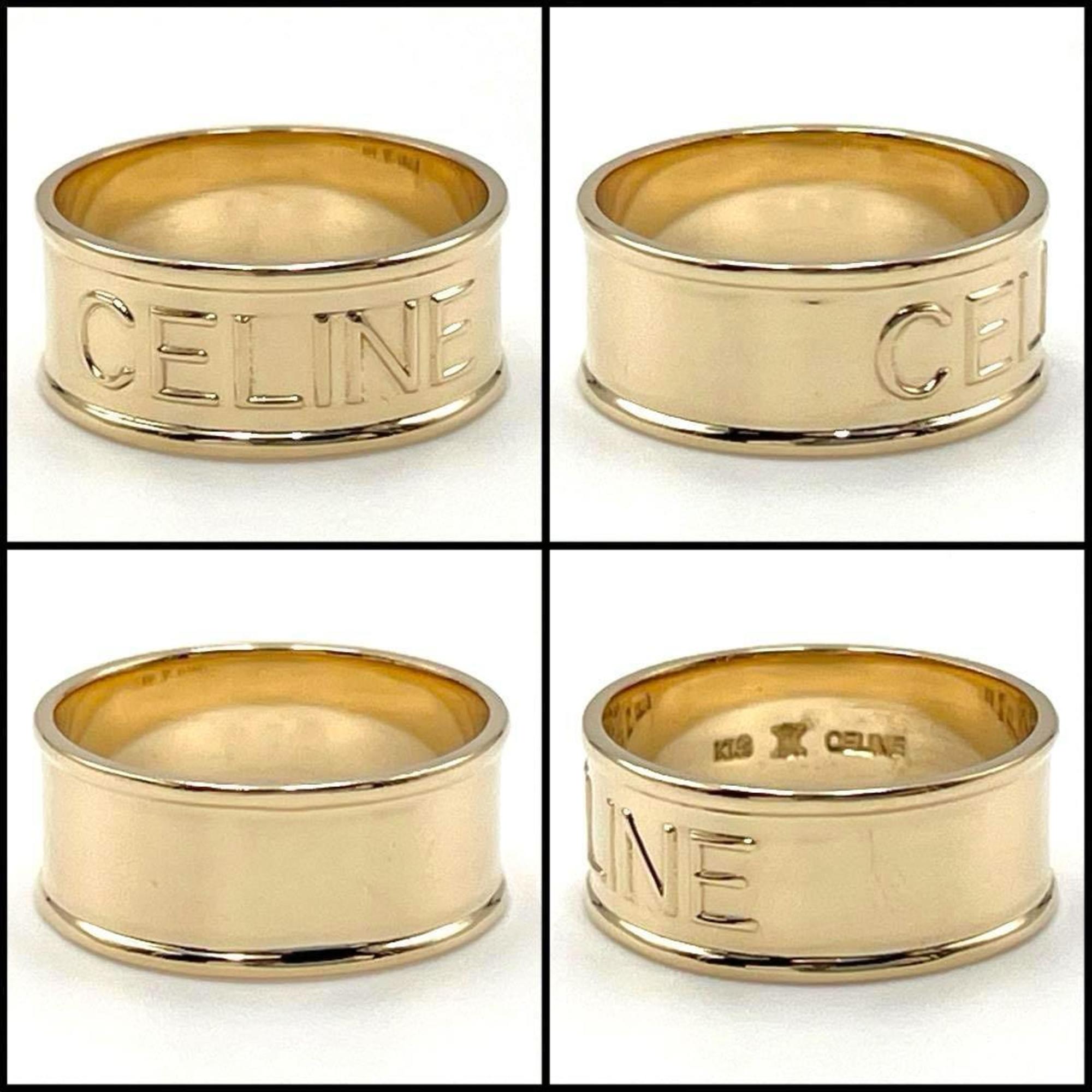 CELINE Logo Ring, 18K Yellow Gold