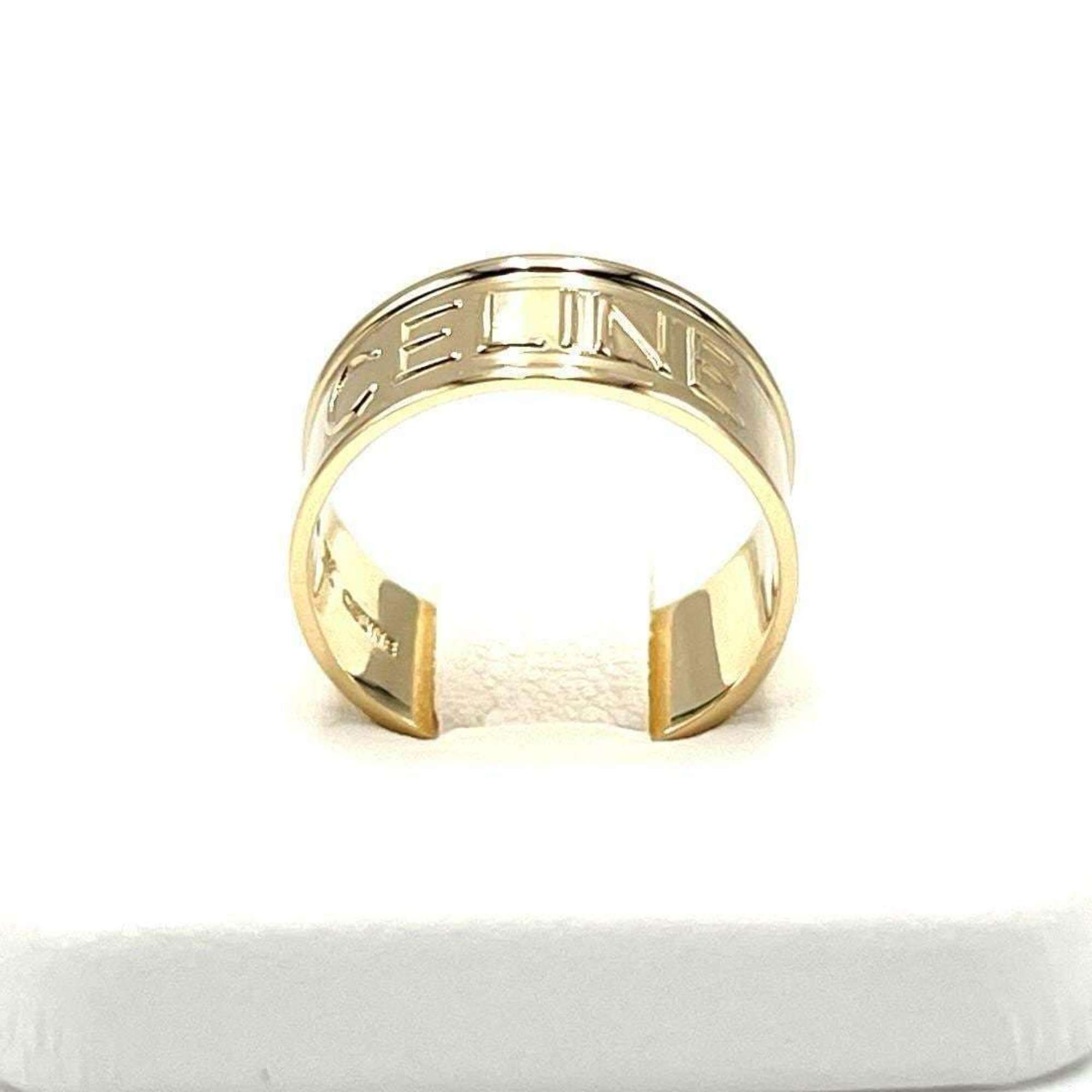 CELINE Logo Ring, 18K Yellow Gold