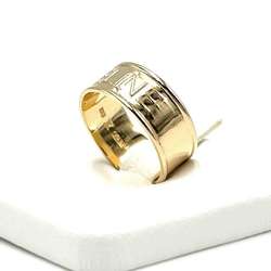 CELINE Logo Ring, 18K Yellow Gold