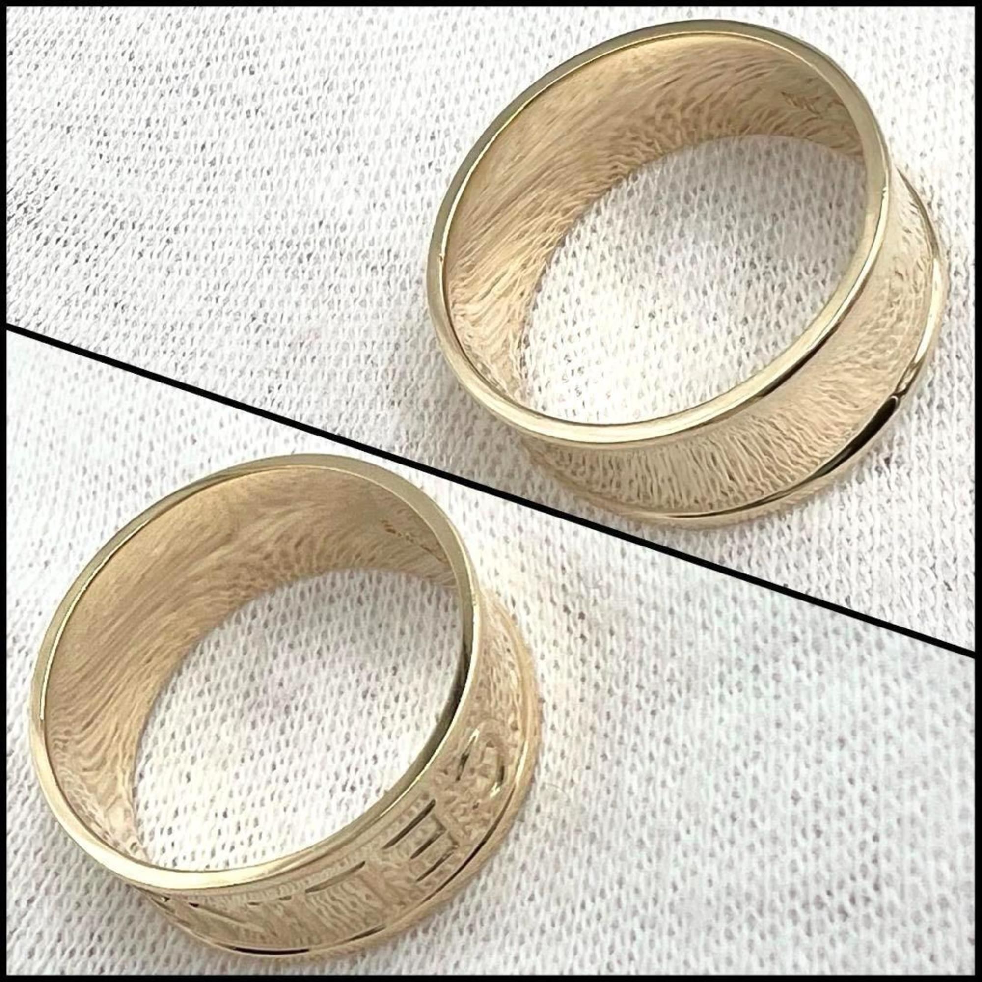 CELINE Logo Ring, 18K Yellow Gold