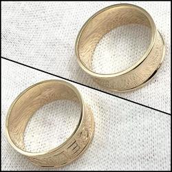 CELINE Logo Ring, 18K Yellow Gold