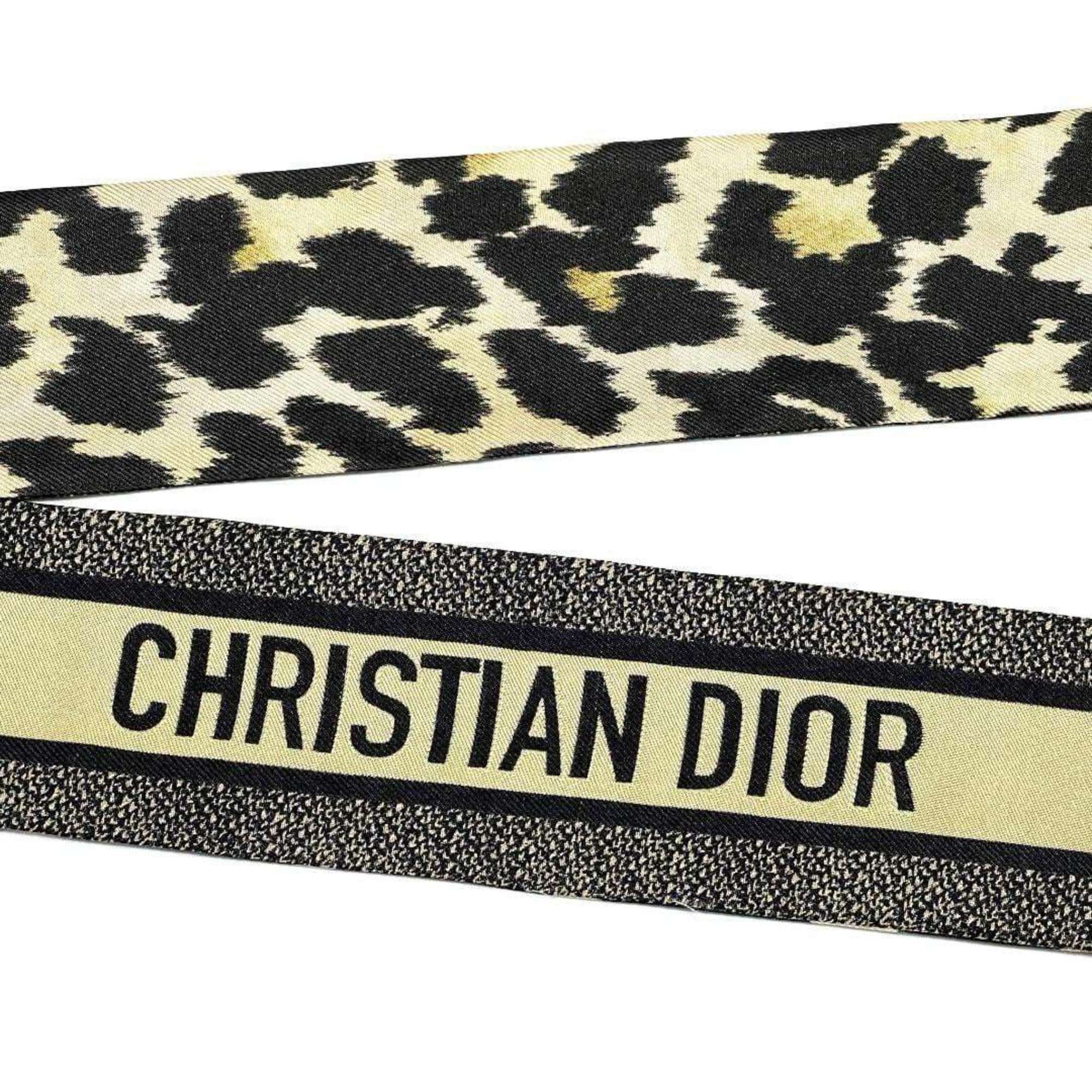 Christian Dior Dior Women's Mitza Scarf Bandana Leopard Print Silk