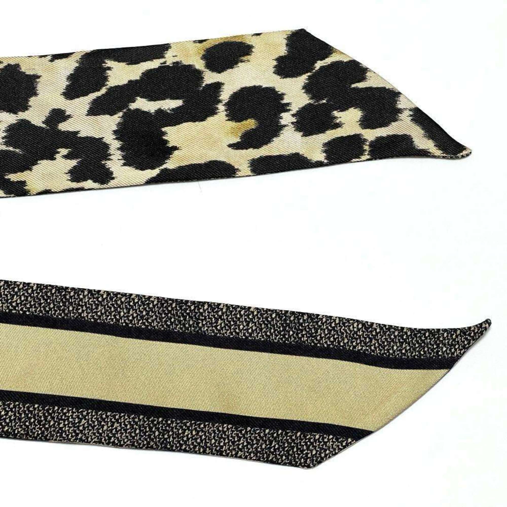 Christian Dior Dior Women's Mitza Scarf Bandana Leopard Print Silk