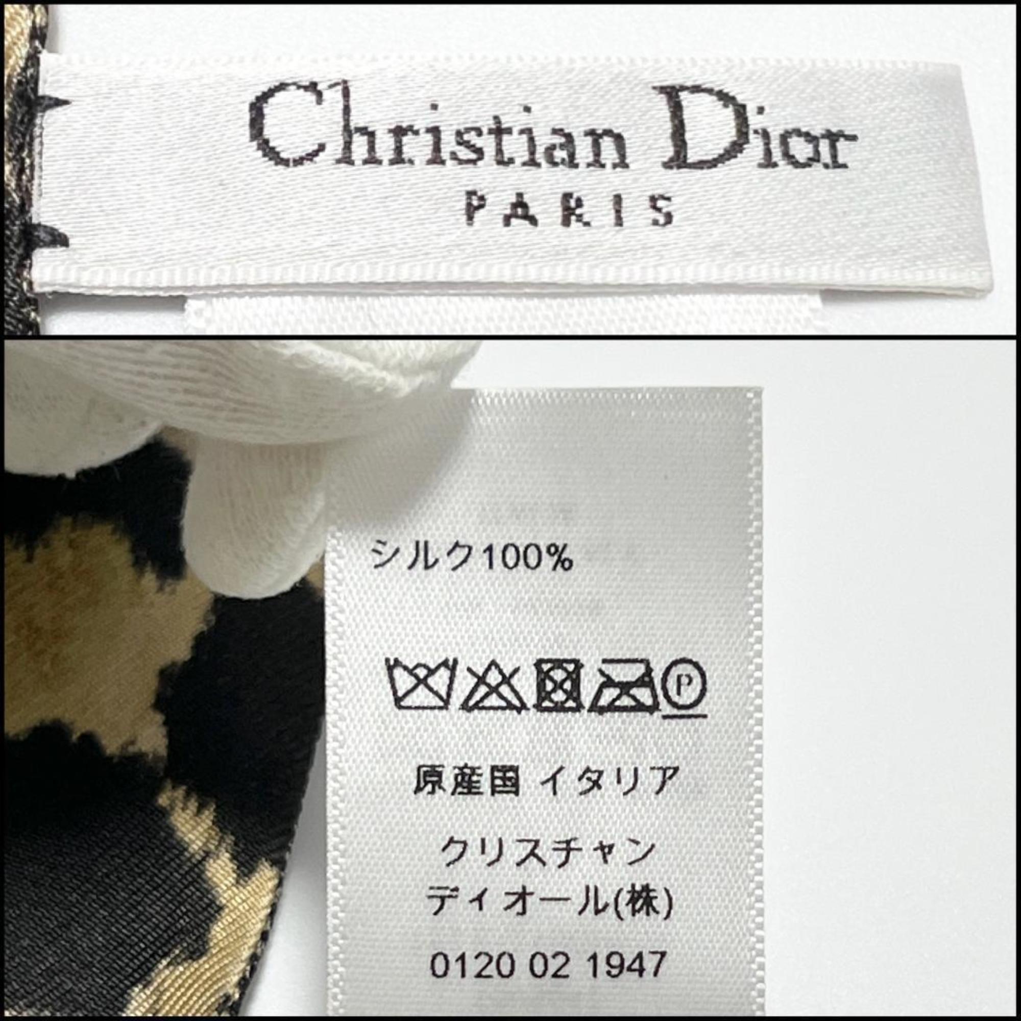 Christian Dior Dior Women's Mitza Scarf Bandana Leopard Print Silk