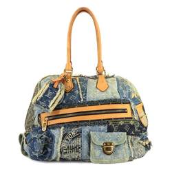 Louis Vuitton LOUIS VUITTON Monogram Denim Patchwork Bowly Handbag Blue M95376