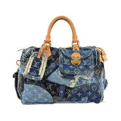 Louis Vuitton Monogram Denim Patchwork Speedy 30 Handbag Blue Canvas M95380