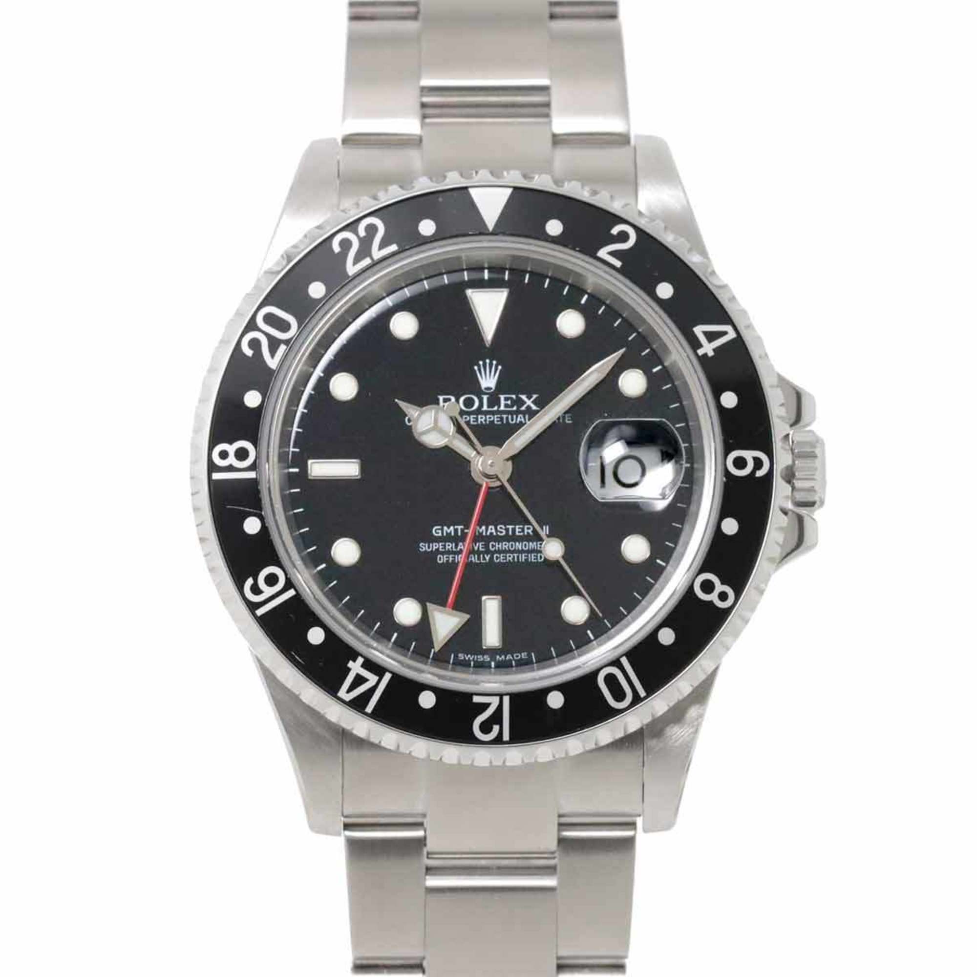 Rolex ROLEX GMT Master II 16710 D-series Stick Dial Men's Watch Date Black Automatic Self-Winding