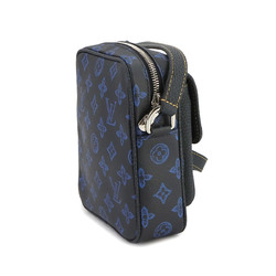 Louis Vuitton LOUIS VUITTON Monogram Record Christopher Wearable Wallet Shoulder Bag Blue Black M81854 RFID