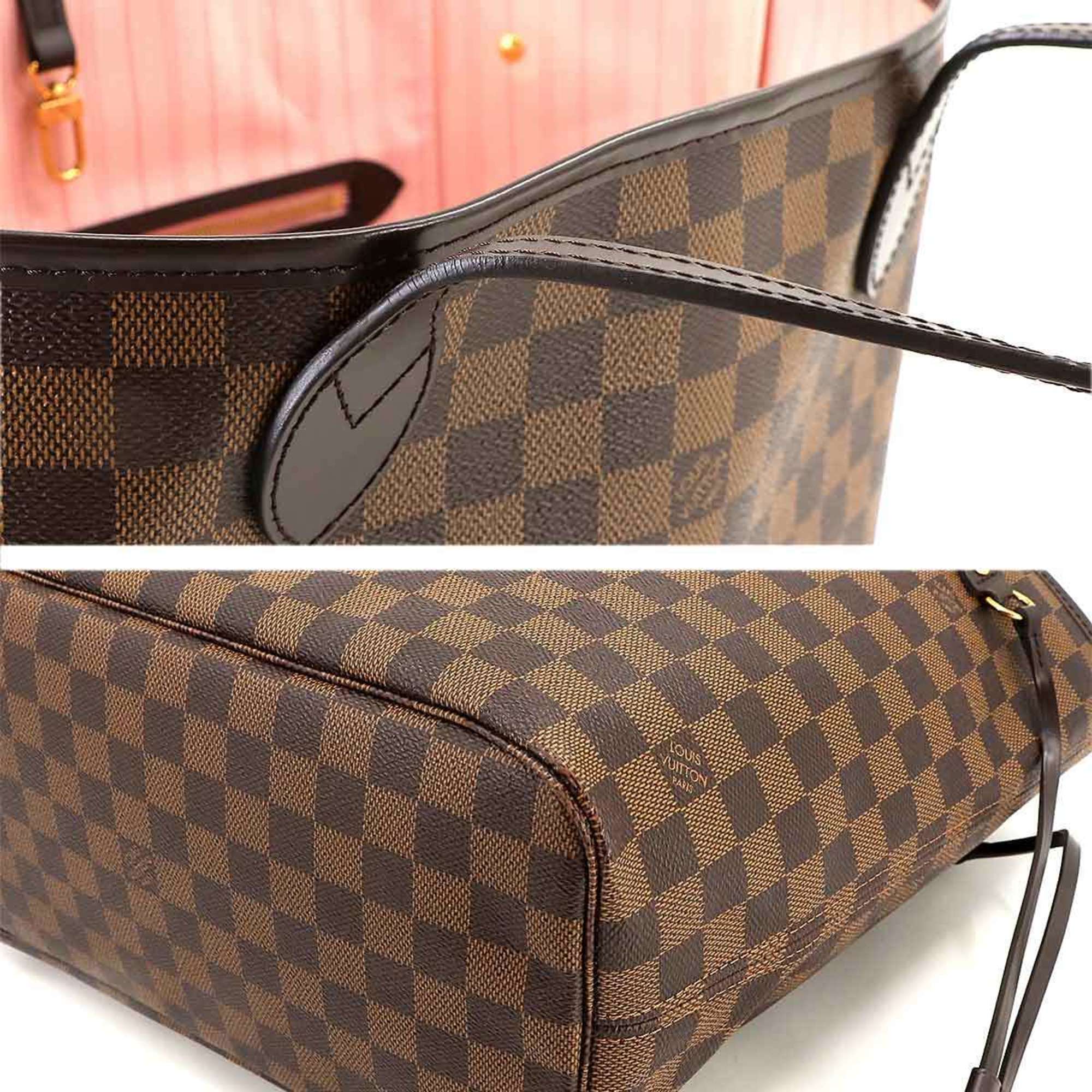 Louis Vuitton Damier Neverfull MM Ebene Rose Ballerine N41603 RFID