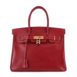 Hermes Birkin 30 handbag, box calf, Rouge vif, F stamp, gold hardware,