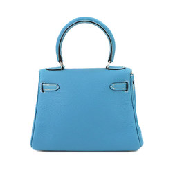 Hermes Kelly 2way Hand Shoulder Bag Togo Blue Jean Inner Stitching □H Stamp Silver Hardware Mini