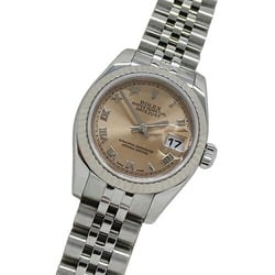 Rolex ROLEX Datejust 179174 D serial number watch ladies automatic AT stainless steel SS white gold WG silver pink Roman overhauled and polished