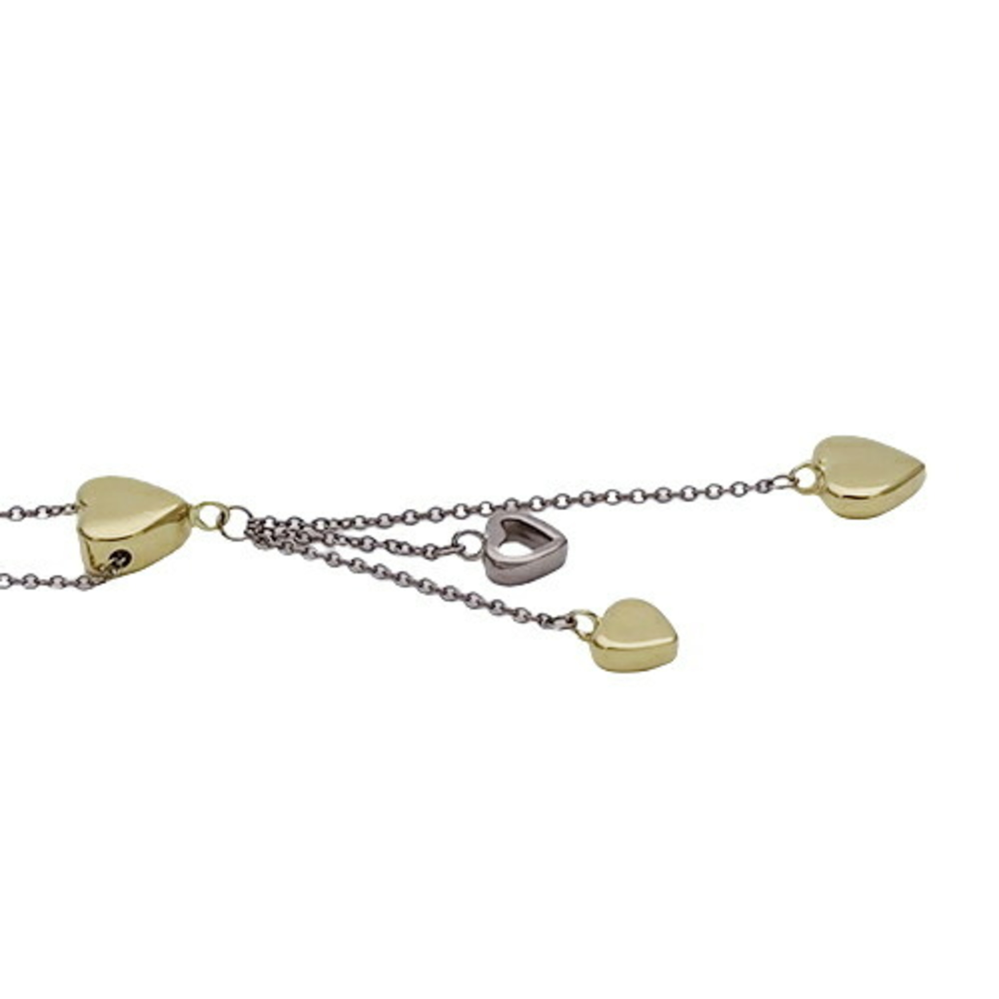 Tiffany & Co. Necklace for women, 750WG, 750YG, multi-heart drop, yellow gold, white polished