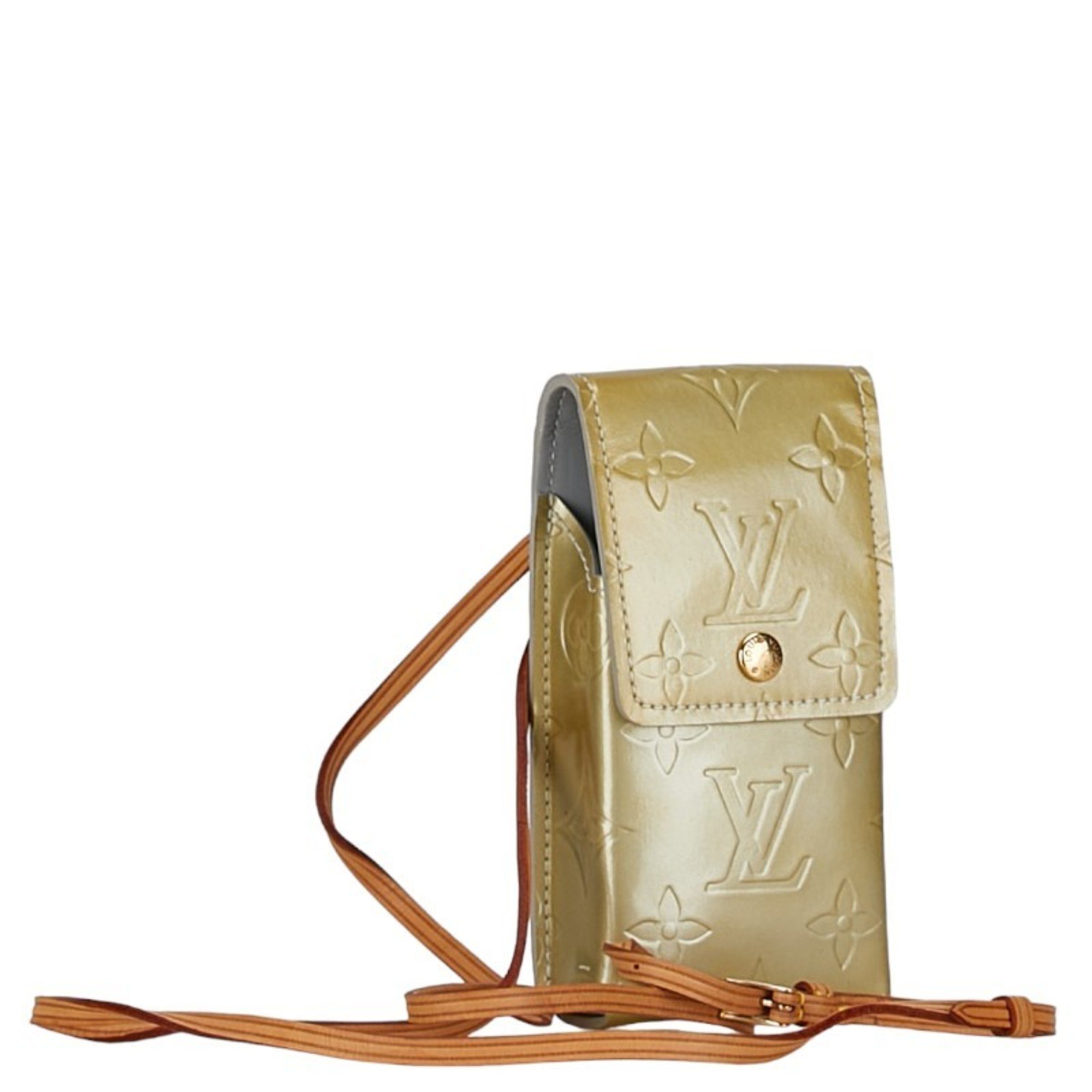 Louis Vuitton Monogram Walker Pouch M91074 Gold Patent Leather Women's LOUIS VUITTON