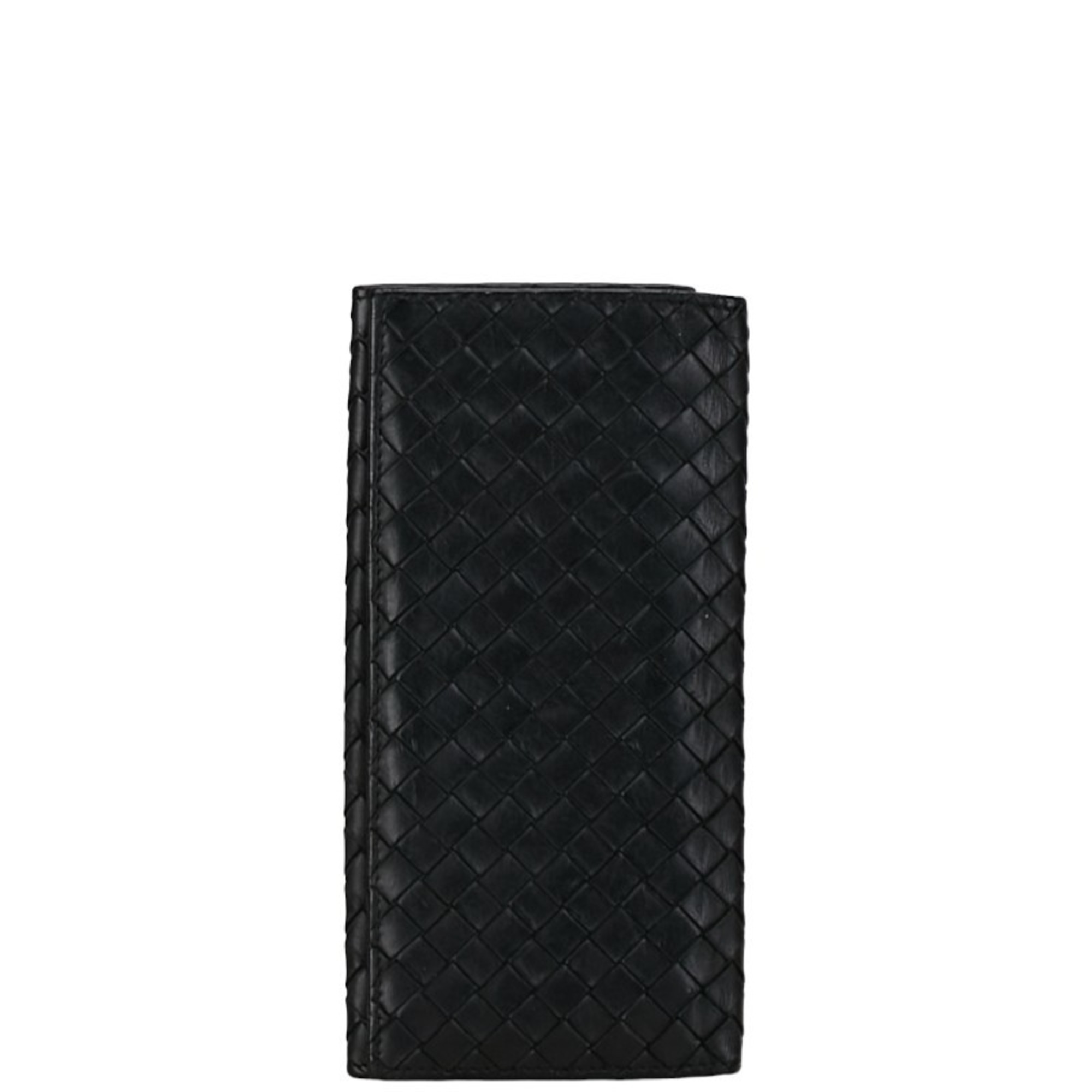 Bottega Veneta Intrecciato Long Wallet Black Leather Women's BOTTEGAVENETA