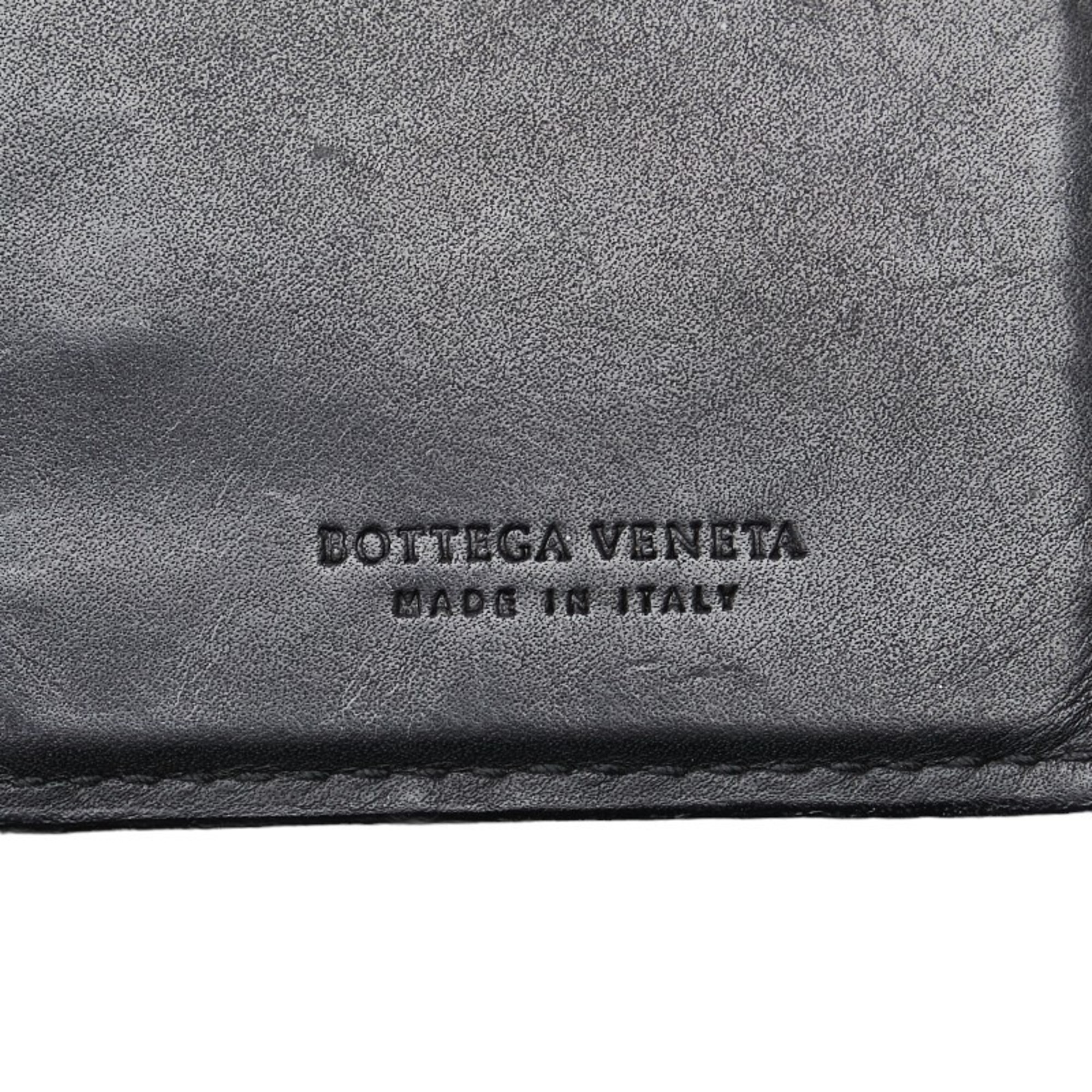 Bottega Veneta Intrecciato Long Wallet Black Leather Women's BOTTEGAVENETA