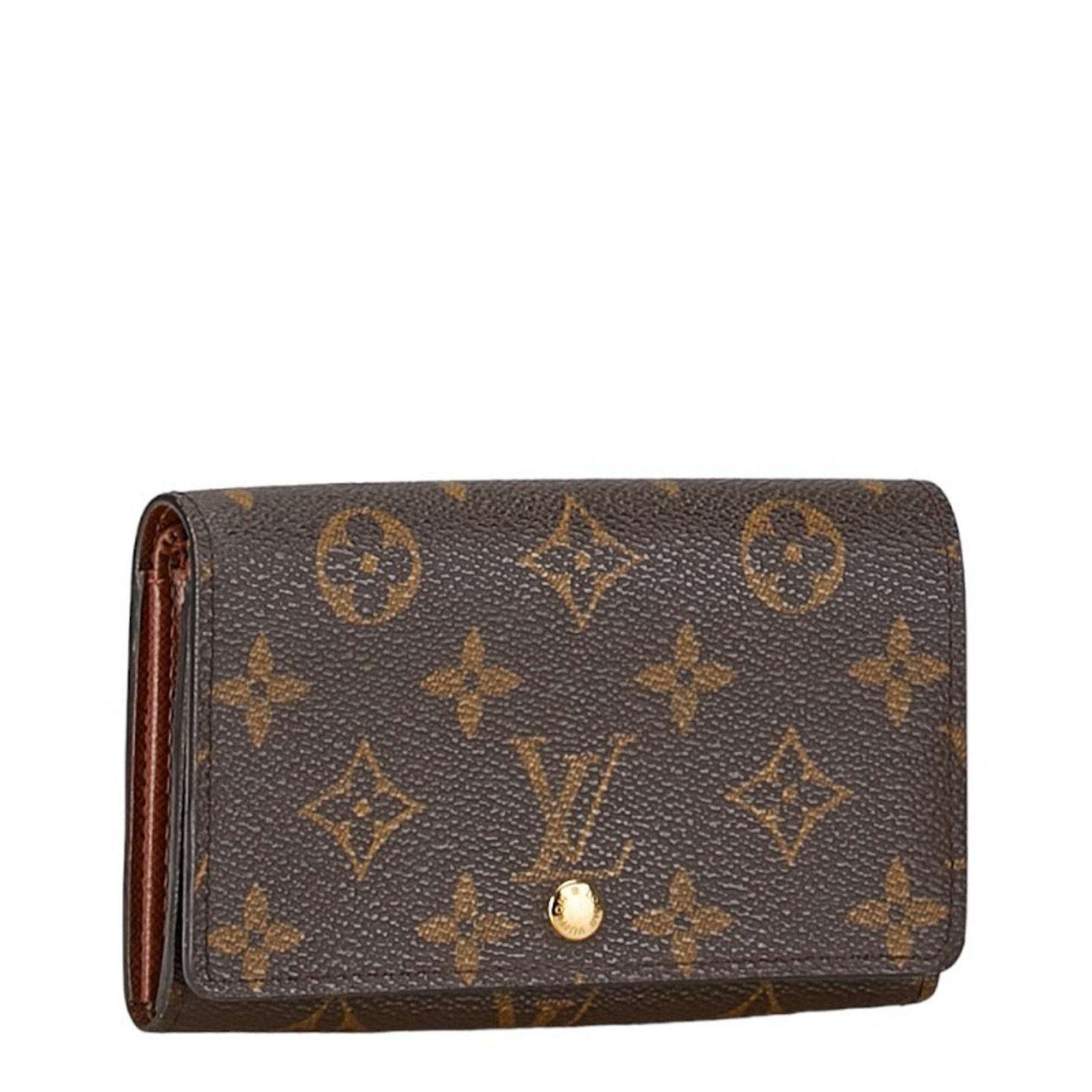 Louis Vuitton Monogram Porte Monnaie Tresor Bi-fold Wallet M61730 Brown PVC Leather Women's LOUIS VUITTON