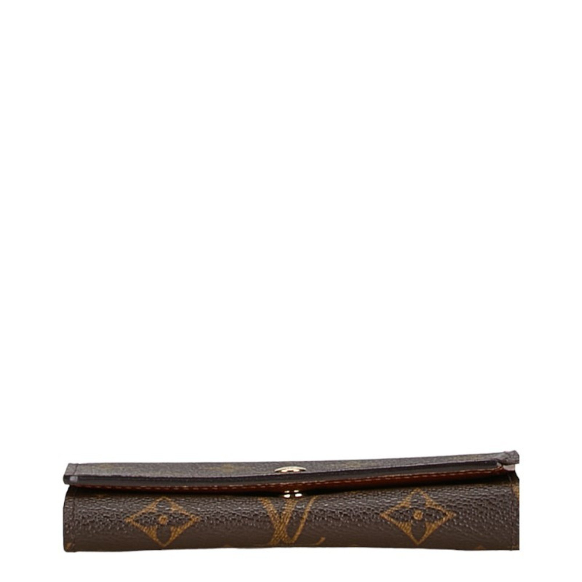 Louis Vuitton Monogram Porte Monnaie Tresor Bi-fold Wallet M61730 Brown PVC Leather Women's LOUIS VUITTON