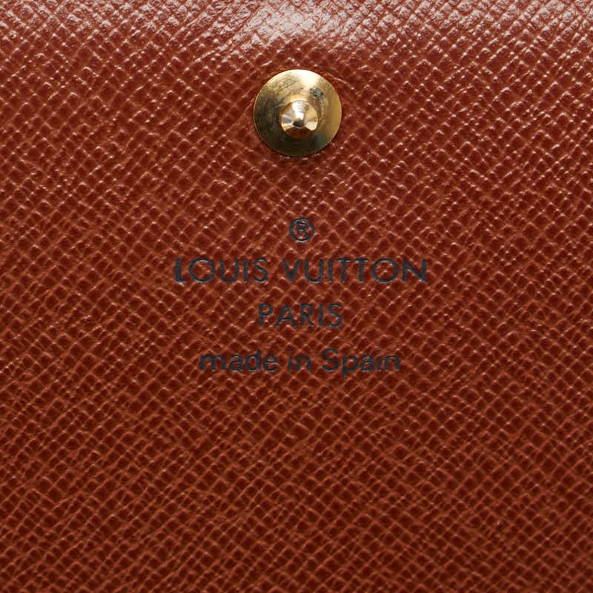 Louis Vuitton Monogram Porte Monnaie Tresor Bi-fold Wallet M61730 Brown PVC Leather Women's LOUIS VUITTON