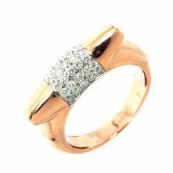 Salvatore Ferragamo Gancini Ring Diamond K18 PG Pink Gold 750