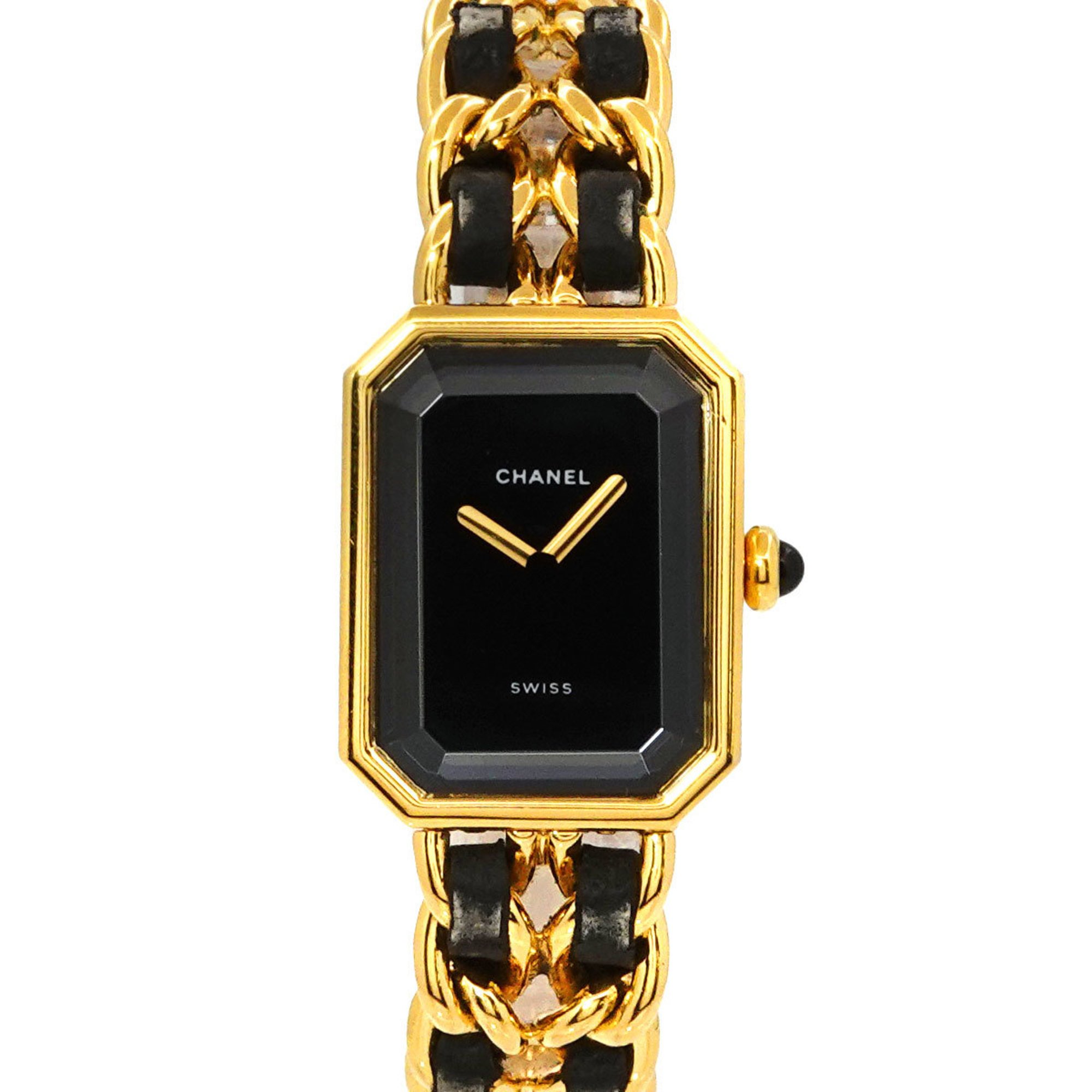 CHANEL Premiere S size H0001 Ladies watch Black Gold Quartz