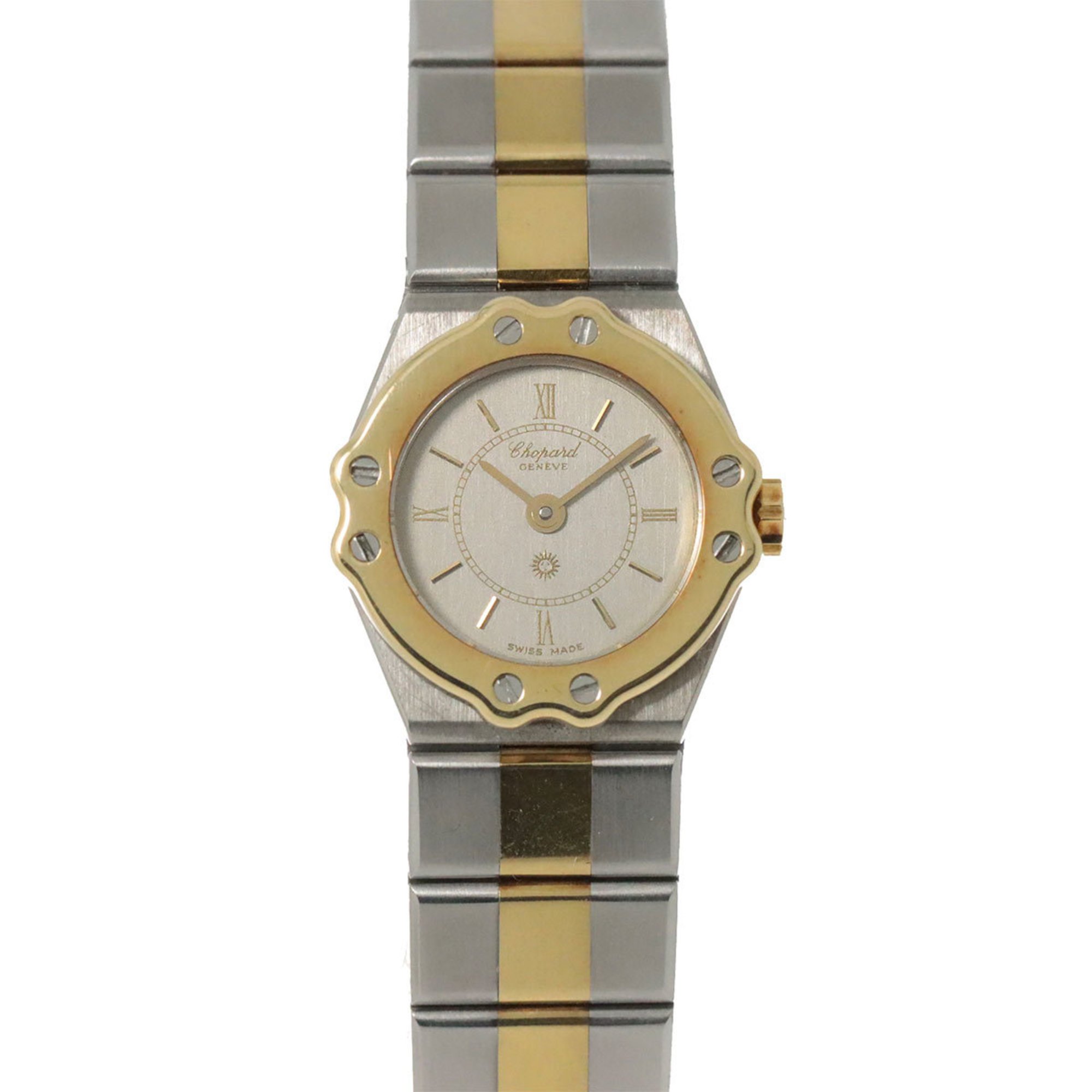 Chopard St. Moritz combination ladies watch grey YG yellow gold quartz