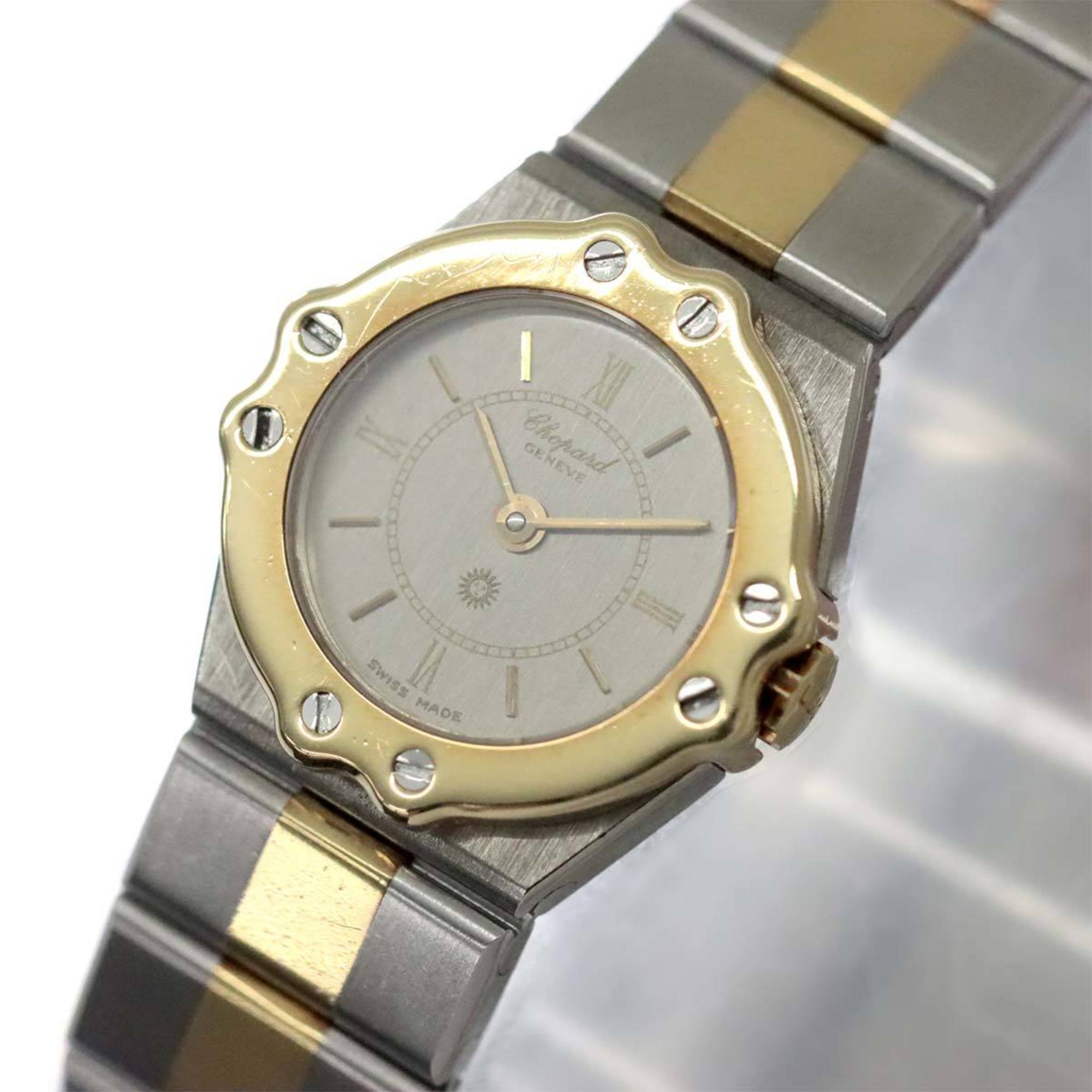 Chopard St. Moritz combination ladies watch grey YG yellow gold quartz