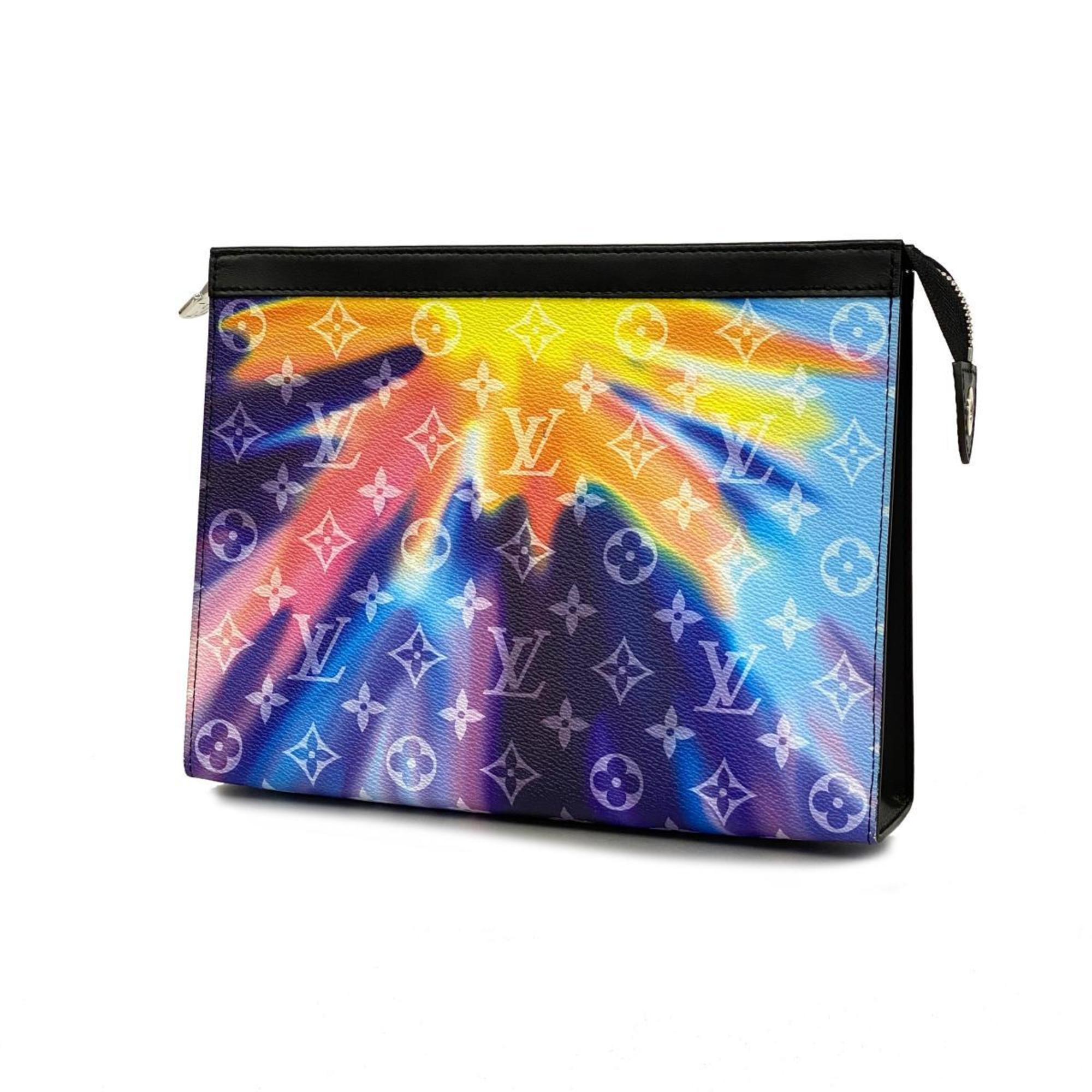 Louis Vuitton Clutch Bag Monogram Sunset Pochette Voyage MM M45941 Blue Multicolor Men's Women's