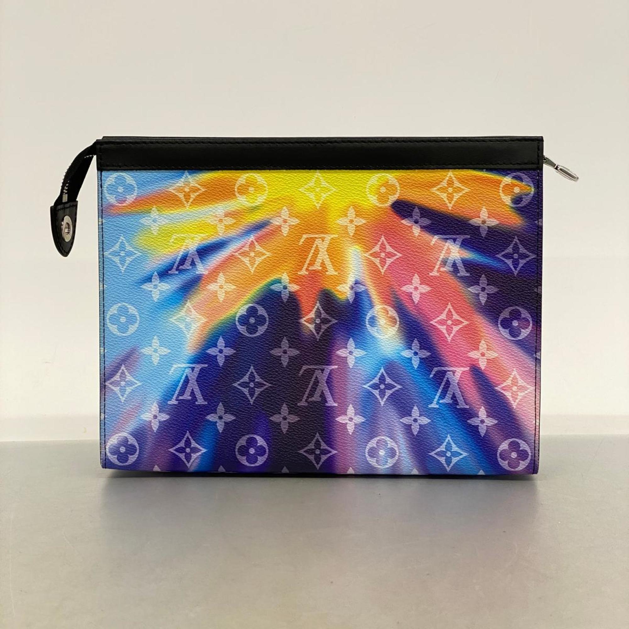 Louis Vuitton Clutch Bag Monogram Sunset Pochette Voyage MM M45941 Blue Multicolor Men's Women's