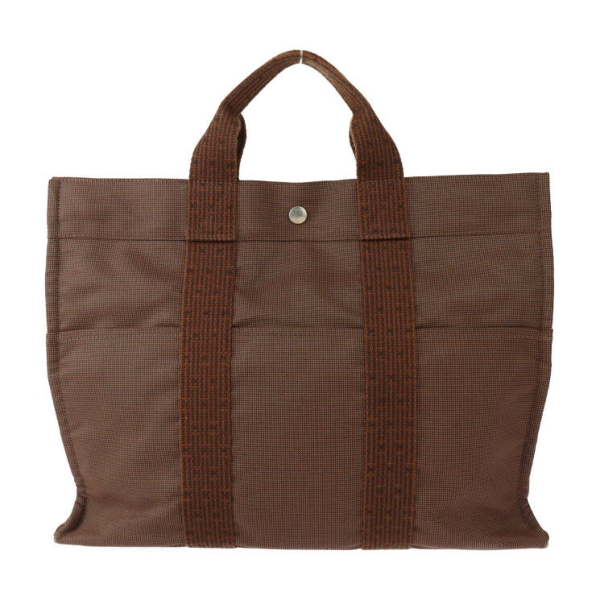 HERMES Hermes Air Line Tote MM Bag Canvas Brown Handbag