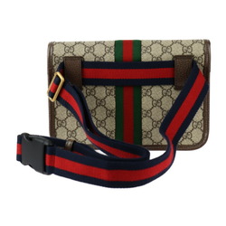 GUCCI Gucci GG Small Belt Bag Ophidia Waist 752597 Supreme Canvas Leather Beige Ebony Web Stripe