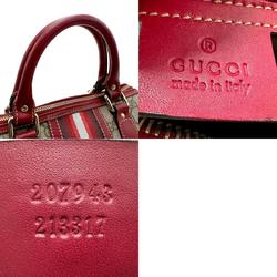 GUCCI Handbag GG Supreme Canvas Red x Brown Women's 207943 z1708