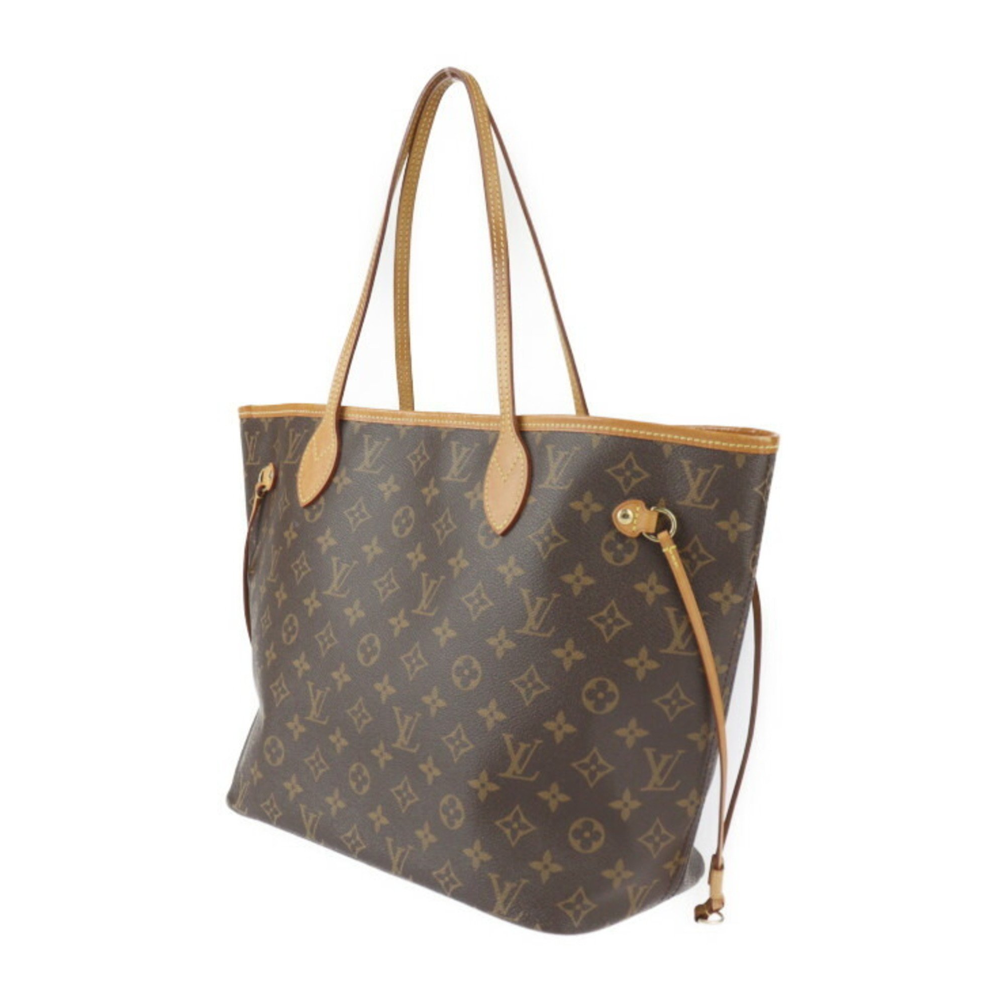 LOUIS VUITTON Louis Vuitton Neverfull MM Tote Bag M41177 Monogram Canvas Leather Brown Red Shoulder