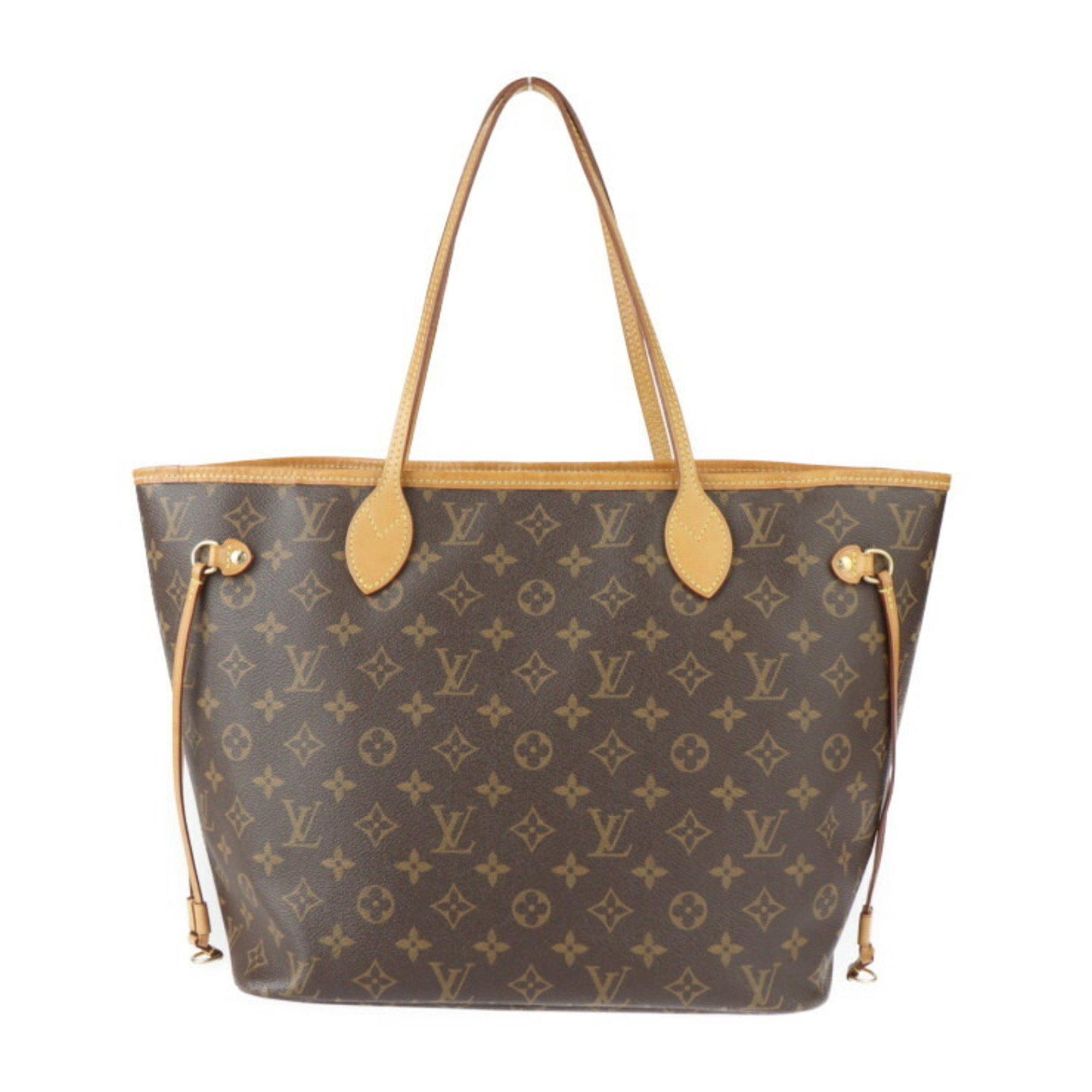 LOUIS VUITTON Louis Vuitton Neverfull MM Tote Bag M41177 Monogram Canvas Leather Brown Red Shoulder