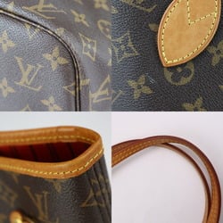 LOUIS VUITTON Louis Vuitton Neverfull MM Tote Bag M41177 Monogram Canvas Leather Brown Red Shoulder