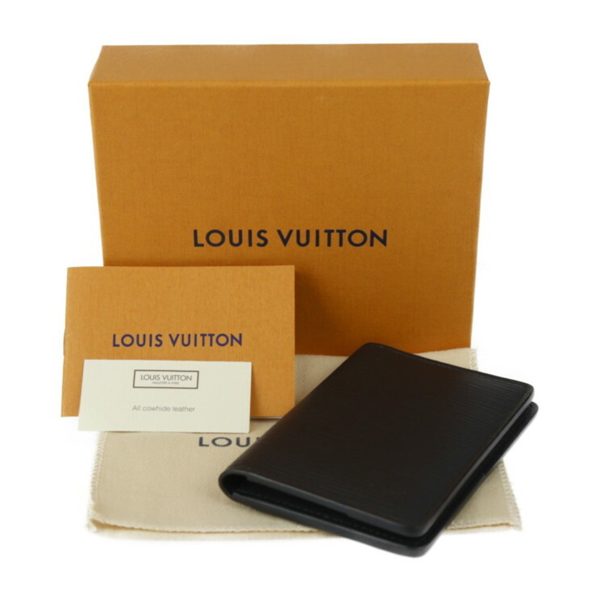 LOUIS VUITTON Louis Vuitton Organizer de Poche Business Card Holder/Card Case M60642 Epi Leather Black Holder